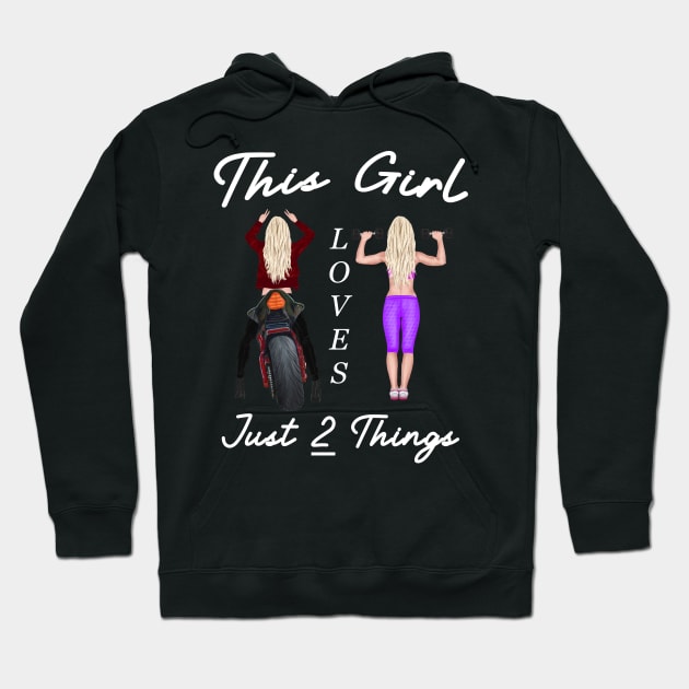 This Girl Loves Just Two Things Hoodie by Rossla Designs